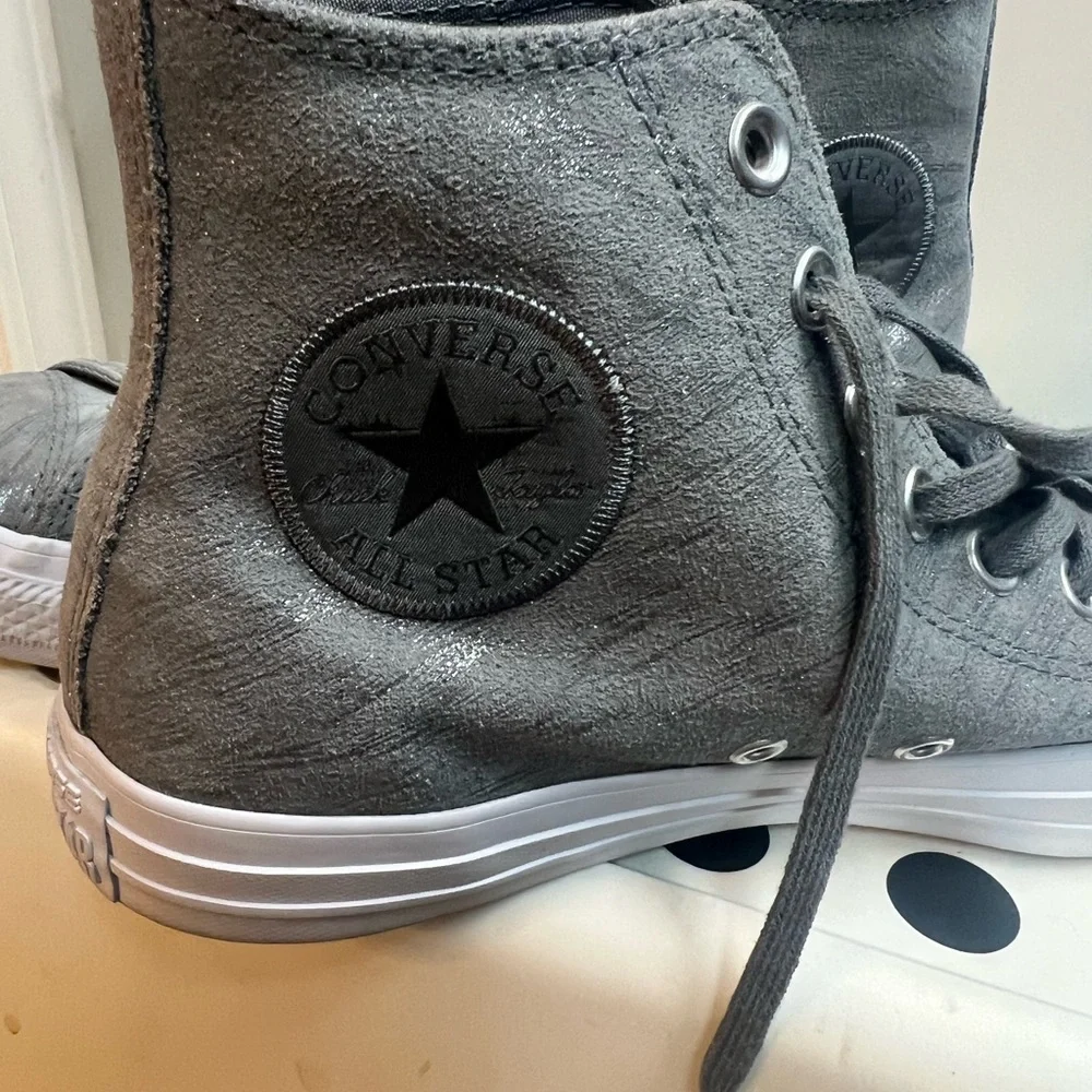 Converse Gray Shiny High-Top Athletic Sneakers